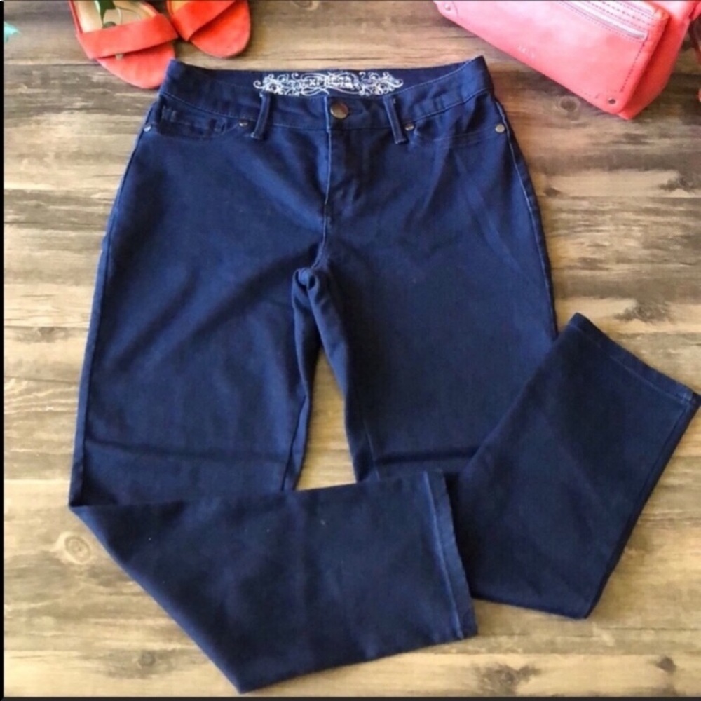 Express Dark Wash Cropped Skinny Soft Denim Jeans size 6